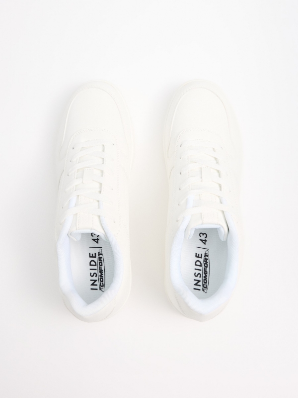 Basic casual combined sneaker white zenithal view