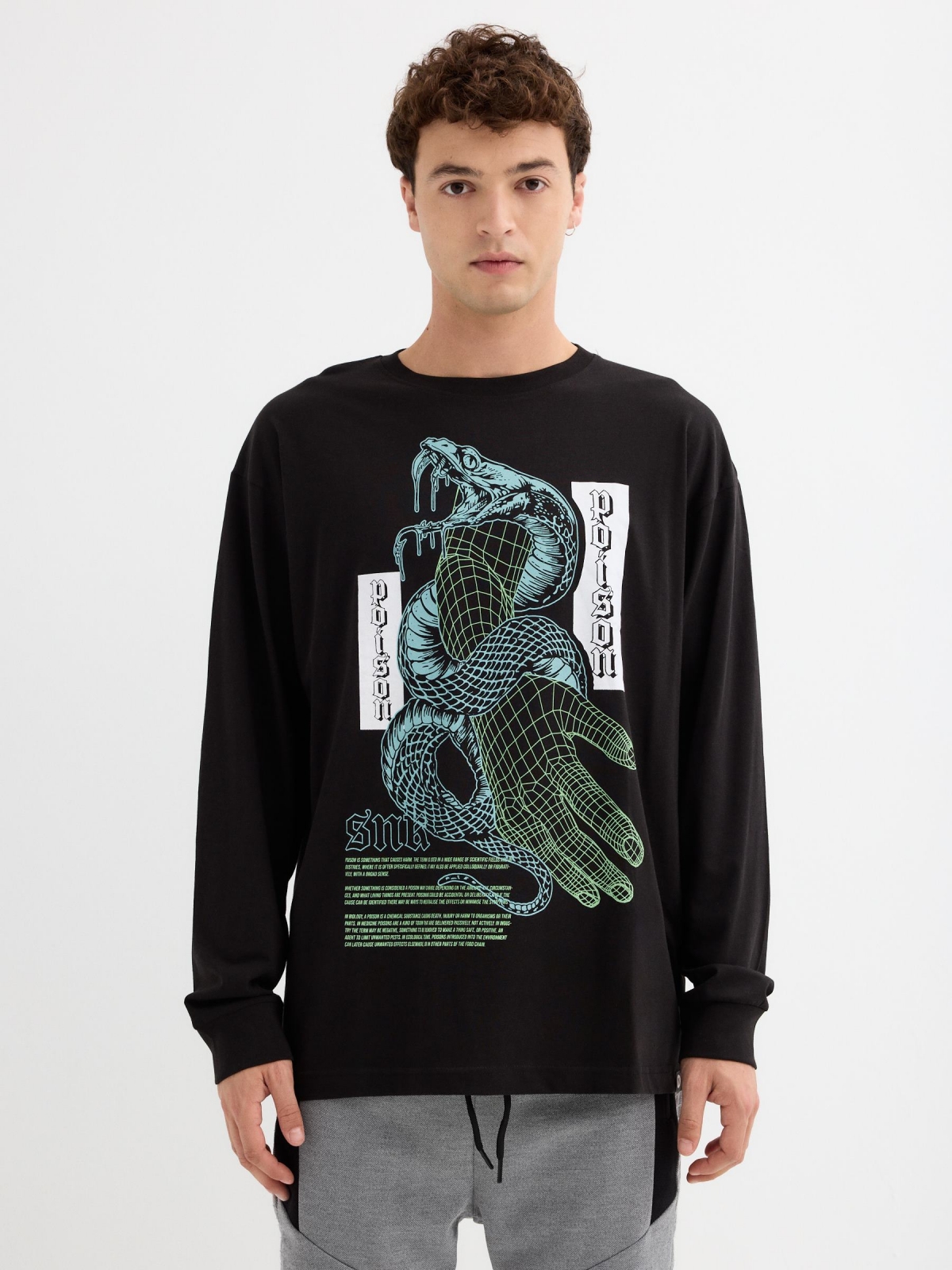 Camiseta oversized print serpiente