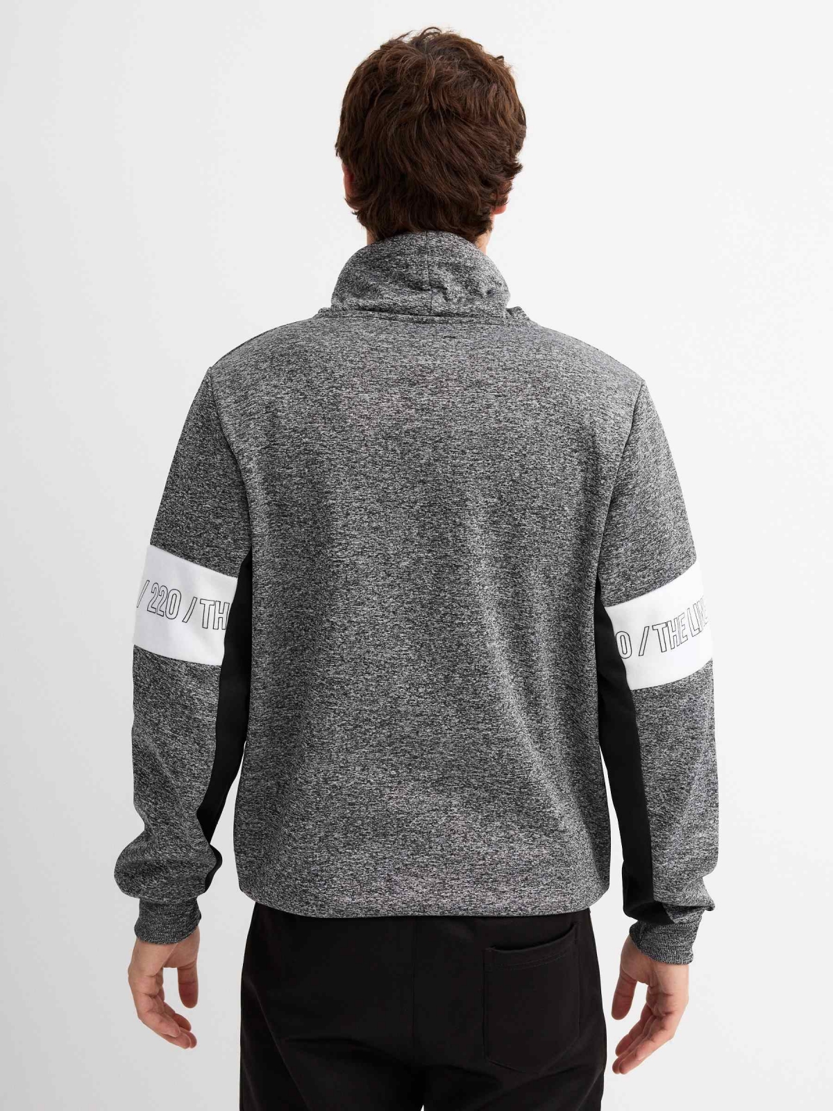 Fluid neck sweatshirt grey middle back view