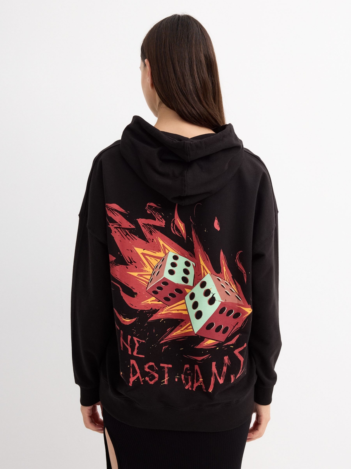 Sudadera The Last Game negro vista media trasera