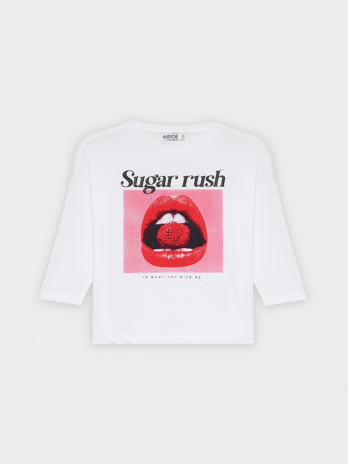  Top com corte Sugar Rush branco vista frontal