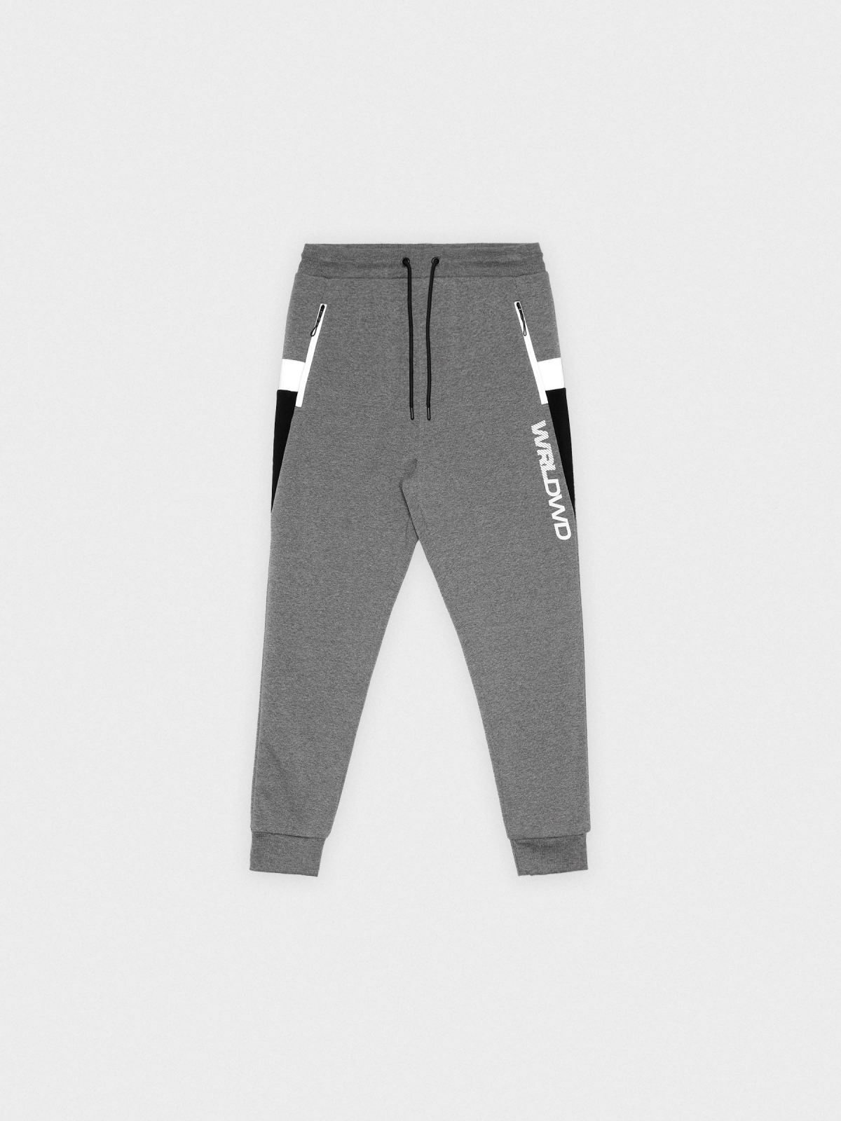  Calças jogger WRLDWD cinza melange vista frontal