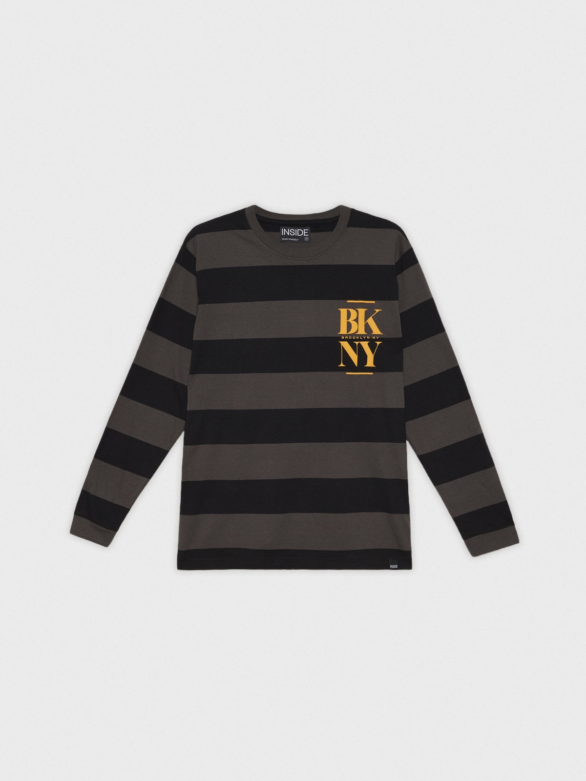  BKNY striped T-shirt black front view