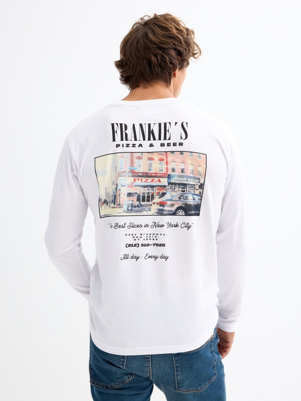 Camiseta Frankie's blanco vista media trasera