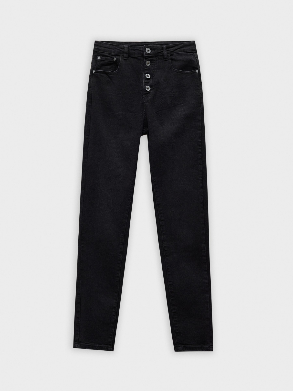  Skinny pants with buttons black front view