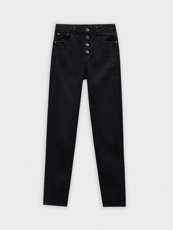  Skinny pants with buttons black front view