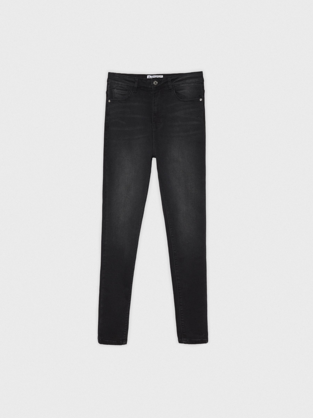  Jeans skinny tiro alto negros negro vista frontal