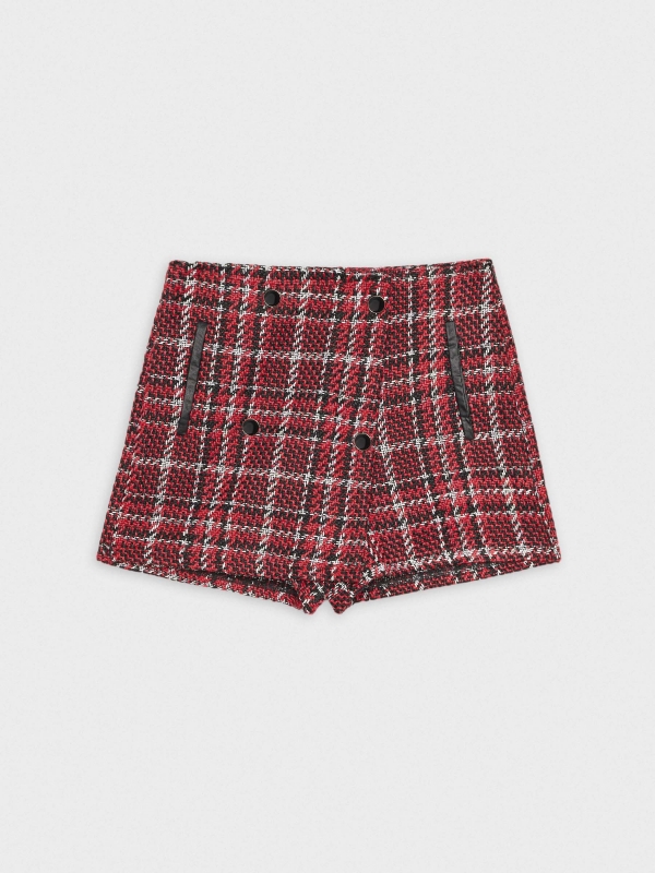  Skort tweed con botones rojo vista frontal