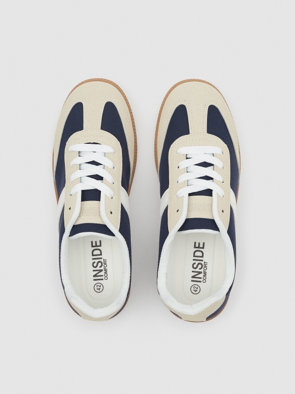 Combined retro sneakers navy zenithal view