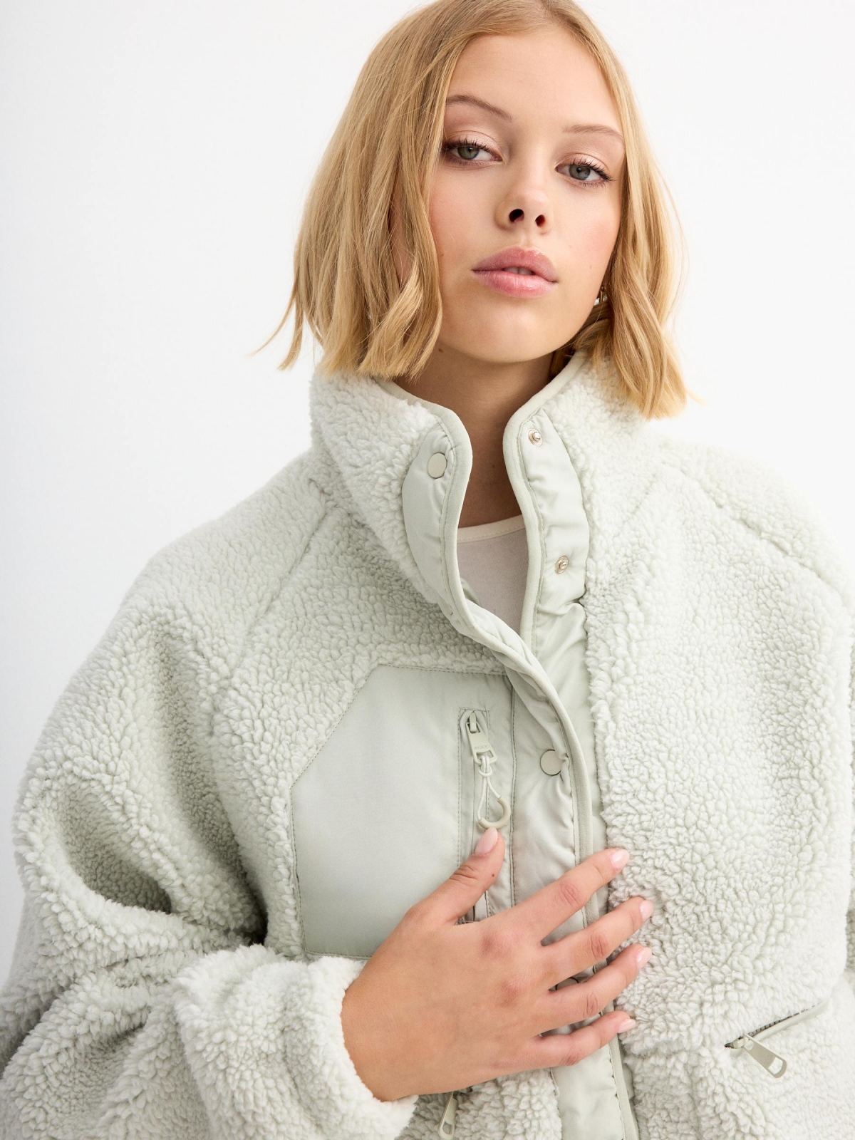  Sheepskin jacket light green