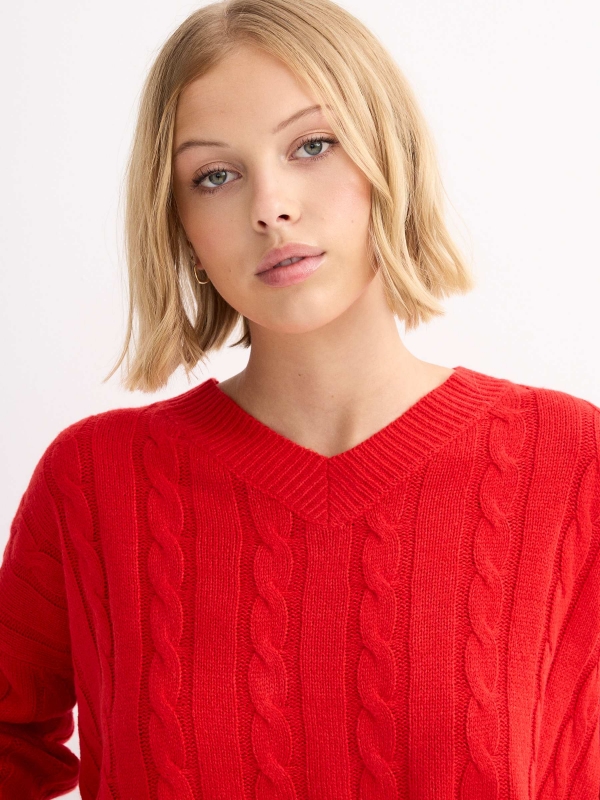  Eights sweater deep red