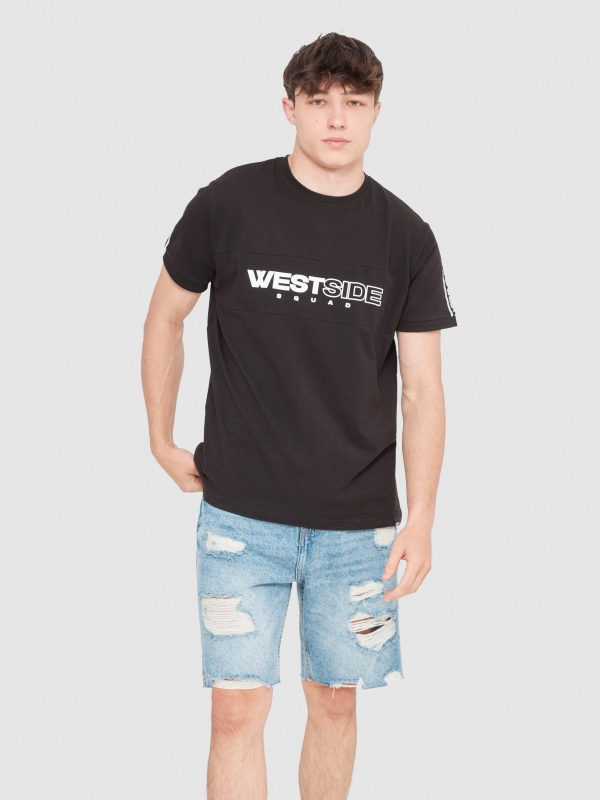 T-shirt Westside preto vista meia frontal