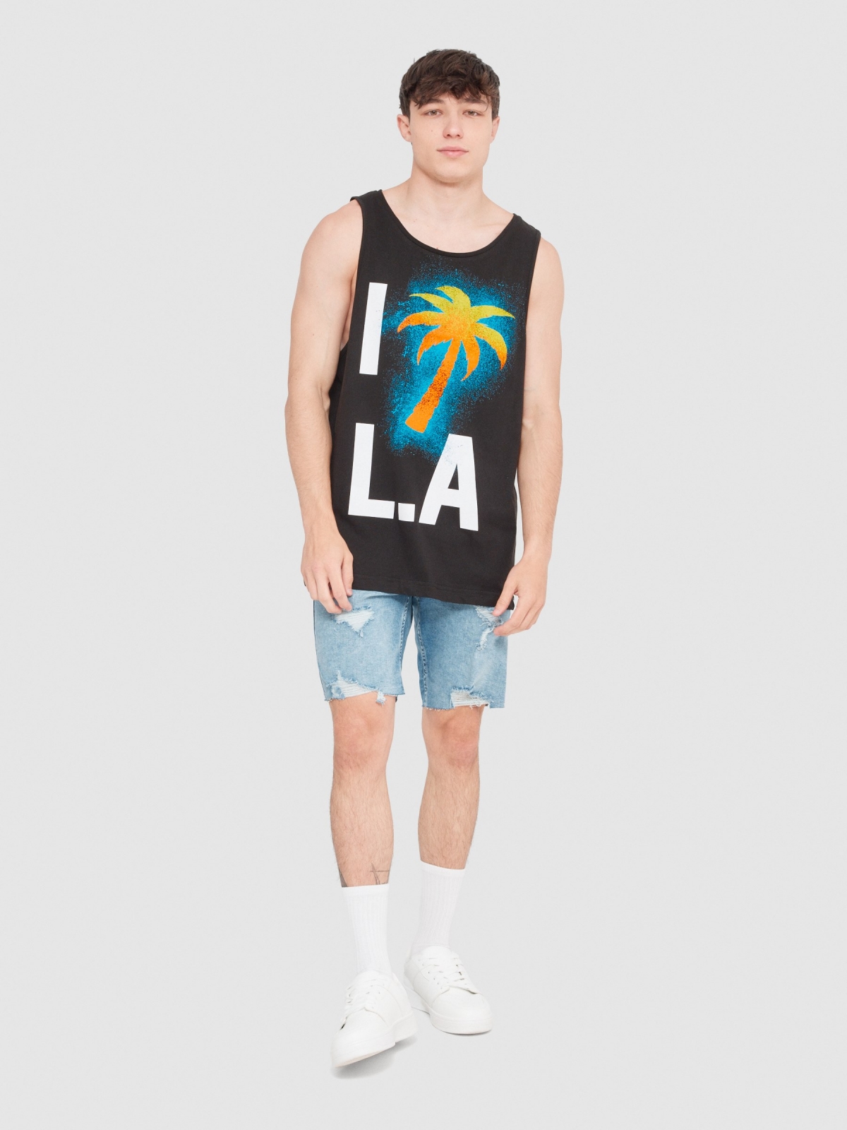 L.A. tank top black front view