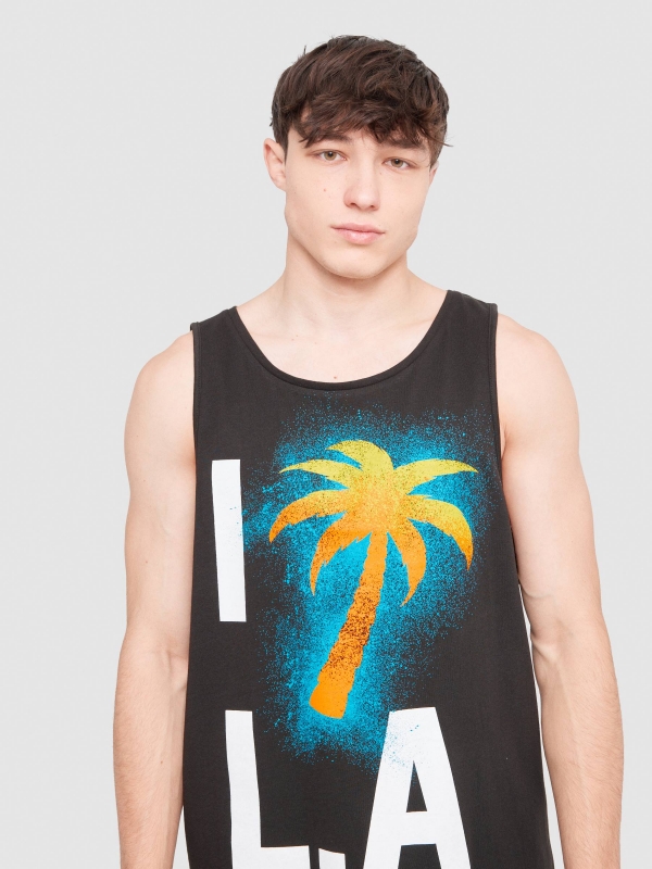 L.A. tank top black detail view