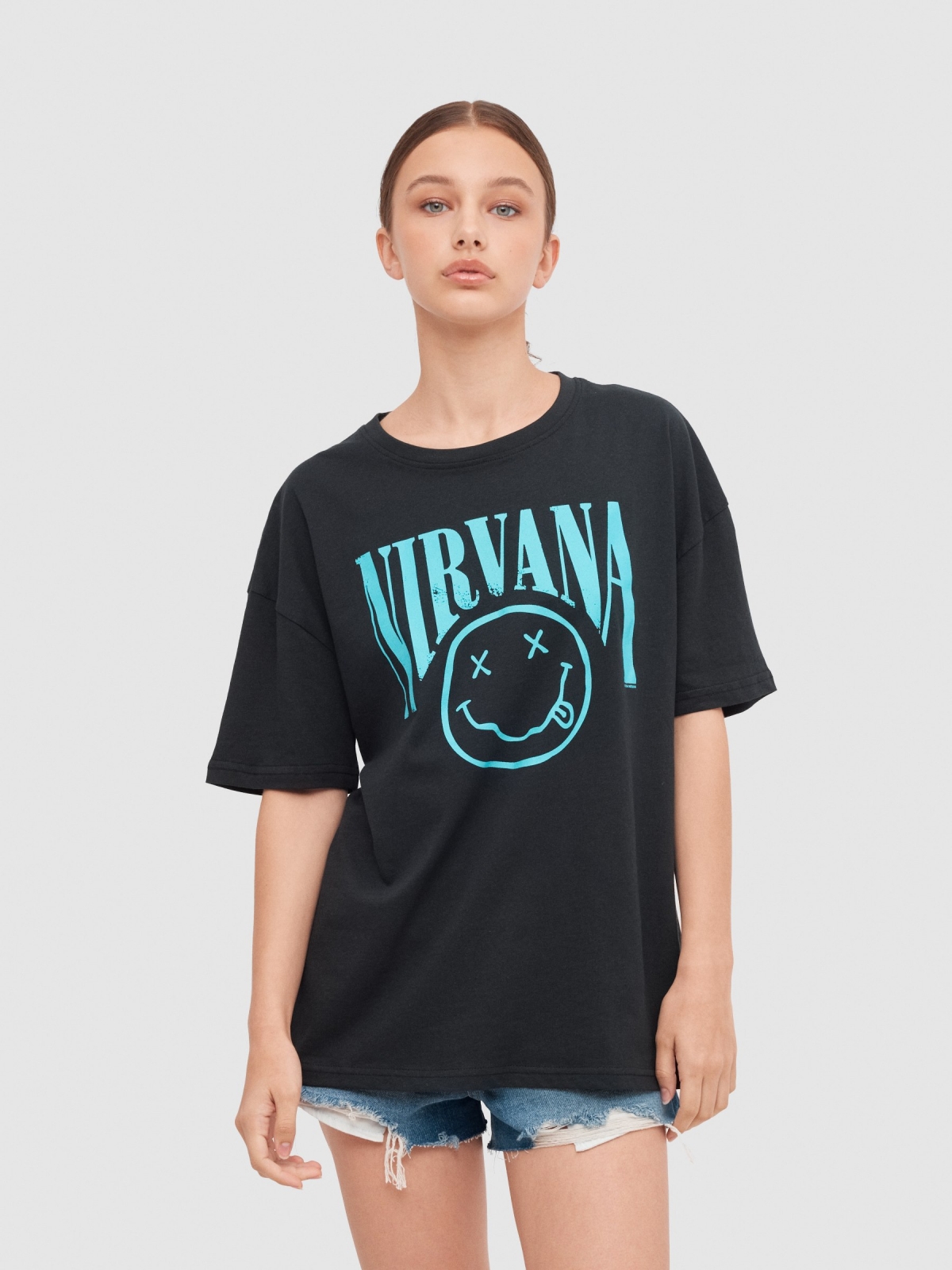 Nirvana t-shirt black middle front view