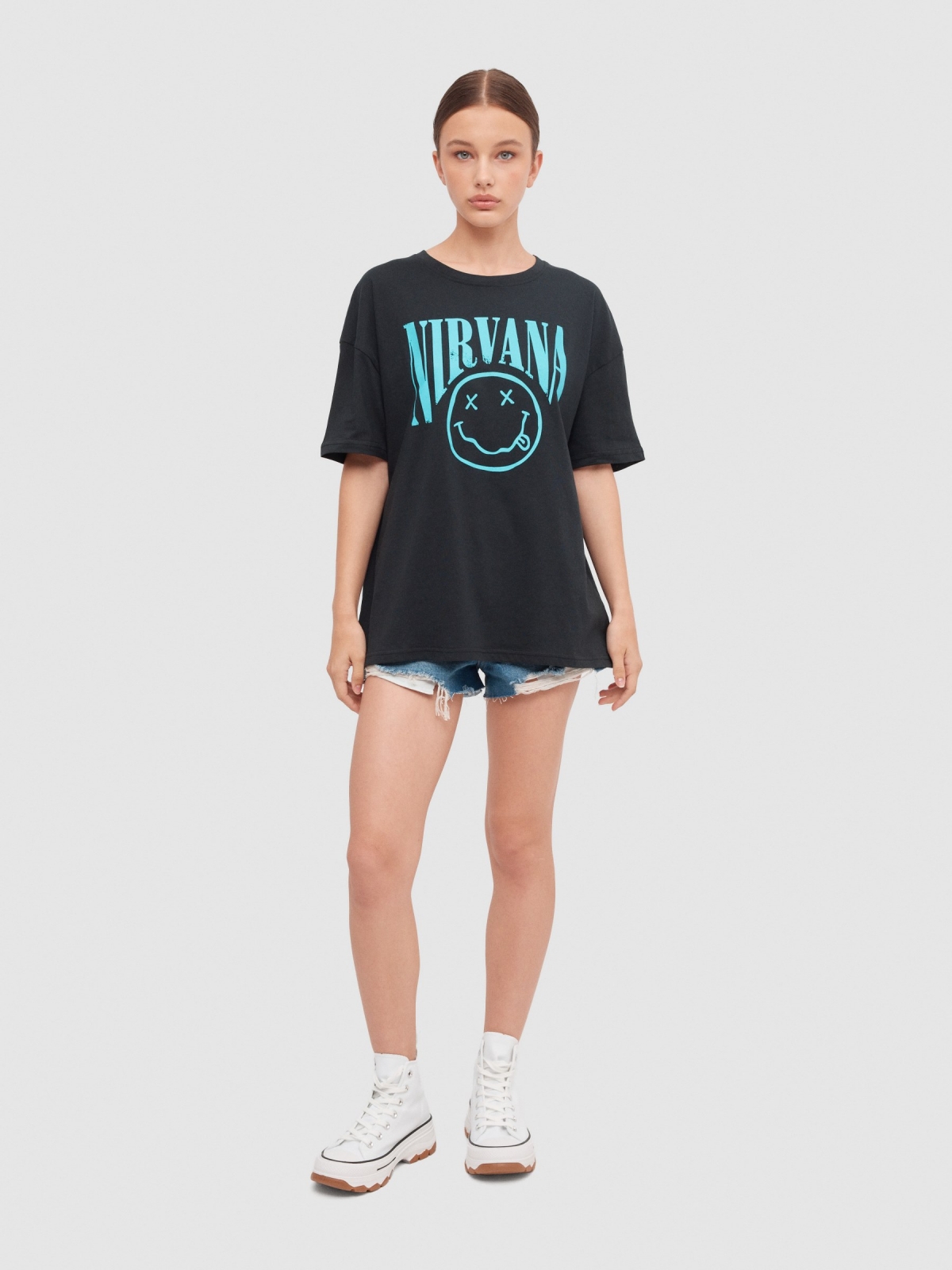 Nirvana t-shirt black front view