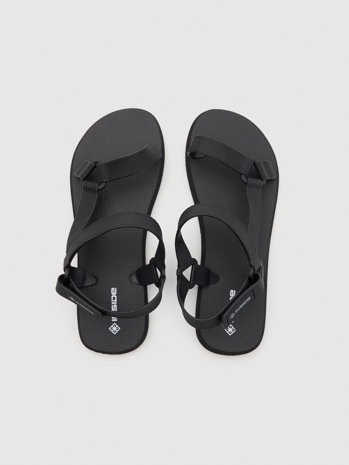 Sandalia tiras velcro negro