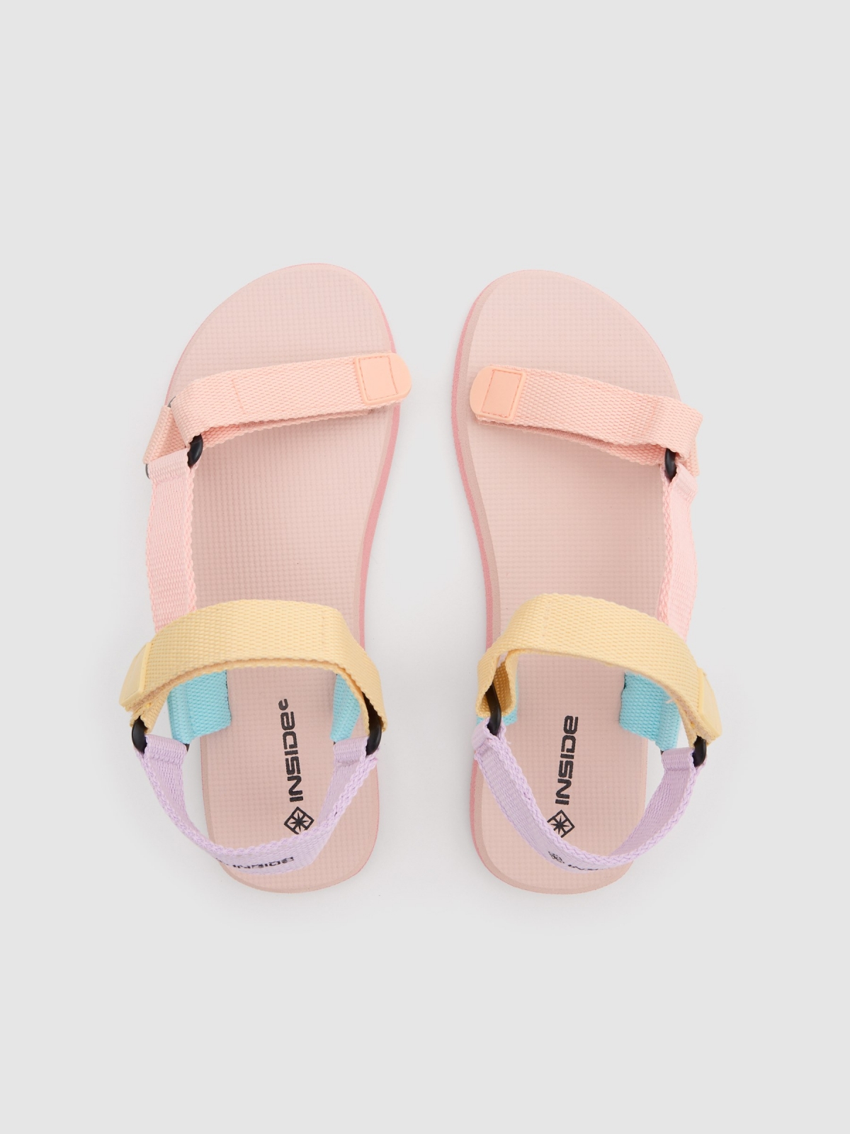 Chancla velcro tiras pastel multicolor