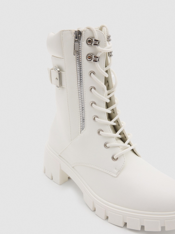 White military boot white detail view