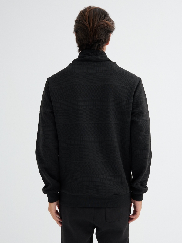 Graphic cowl neck sweatshirt black middle back view