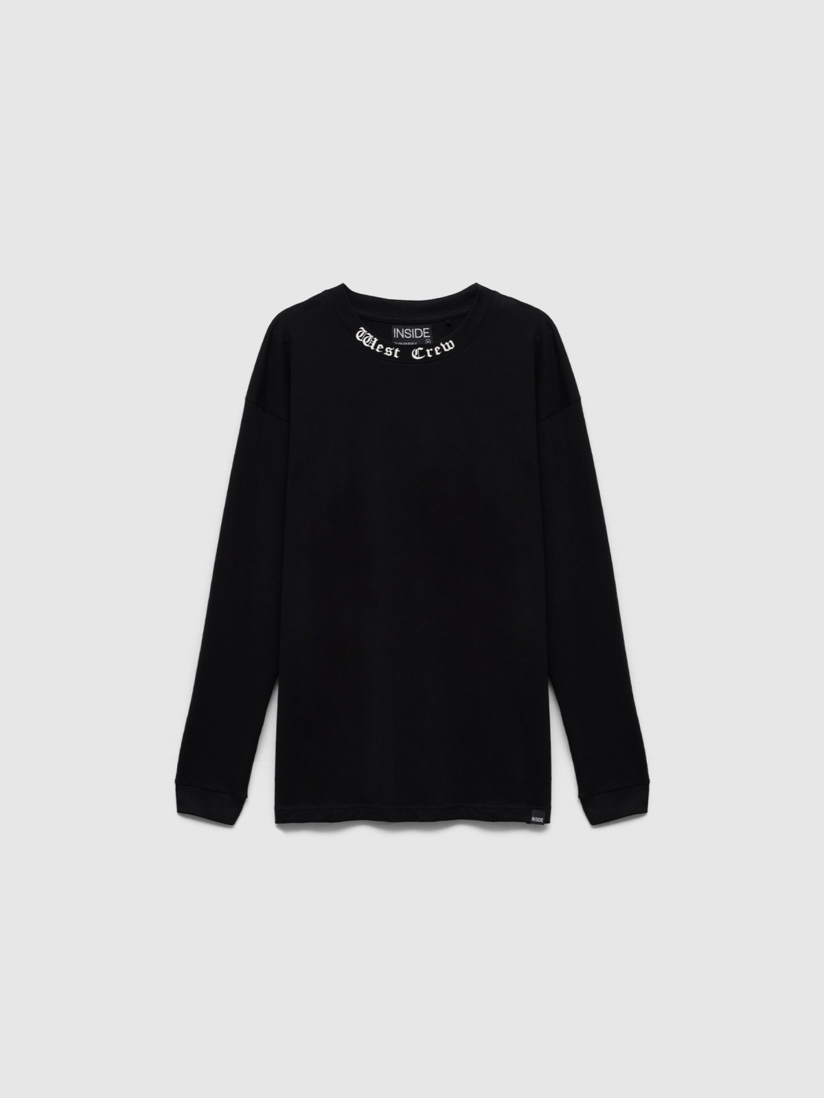  Long sleeve black t-shirt with graphic black front view