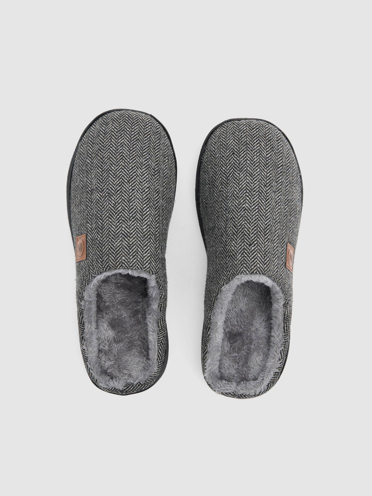 House slipper zigzag grey grey detail view