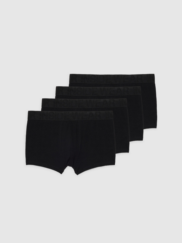 Calzoncillo boxer negro pack 4 negro vista detalle frontal