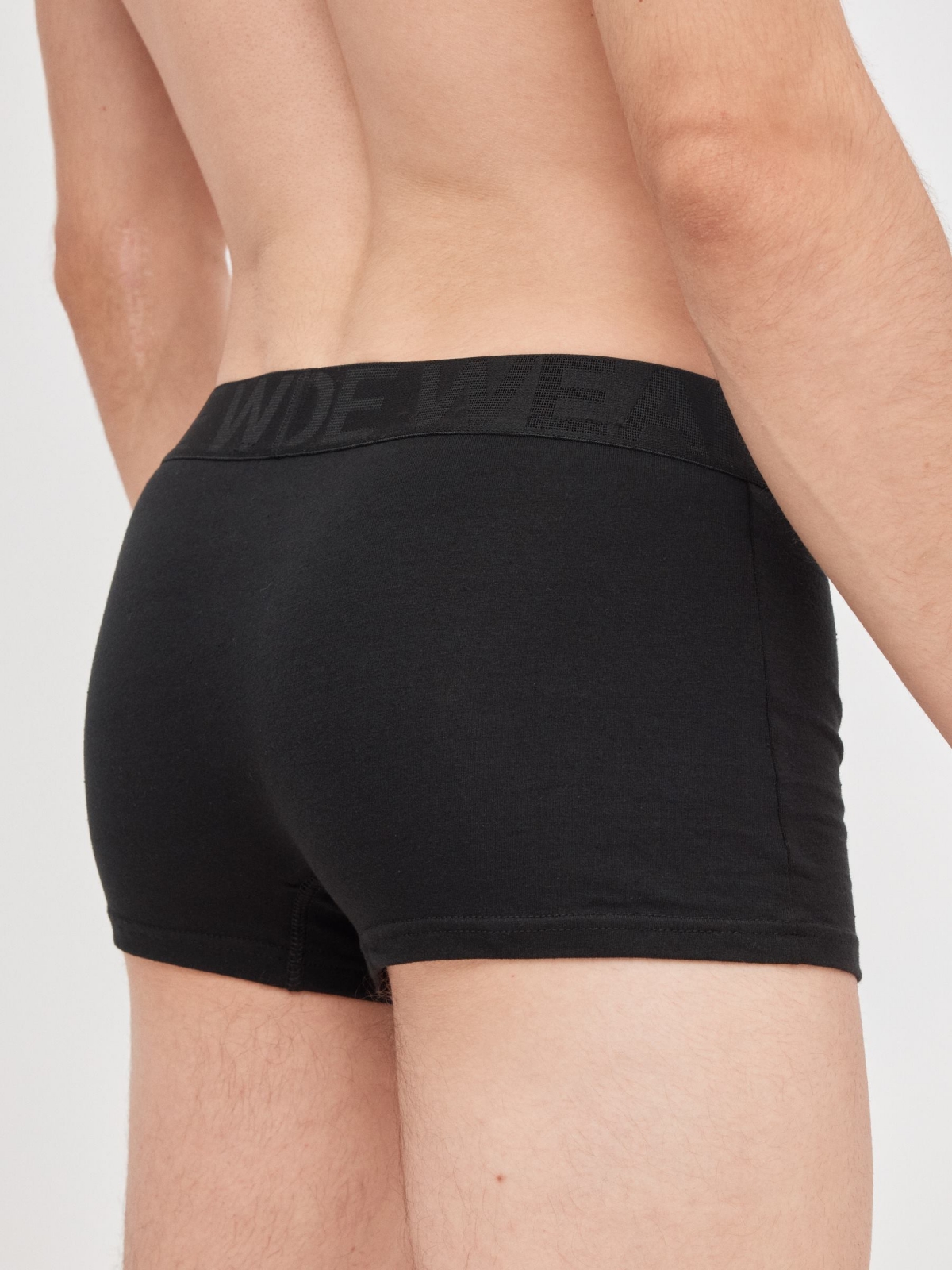 Calzoncillo boxer negro pack 4 negro vista detalle trasero