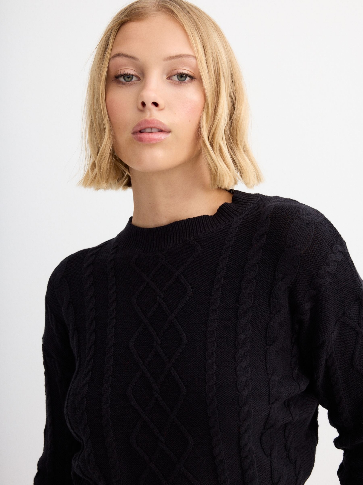  Braided crop jumper black