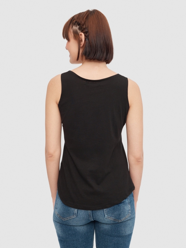 Basic tank t-shirt black middle back view