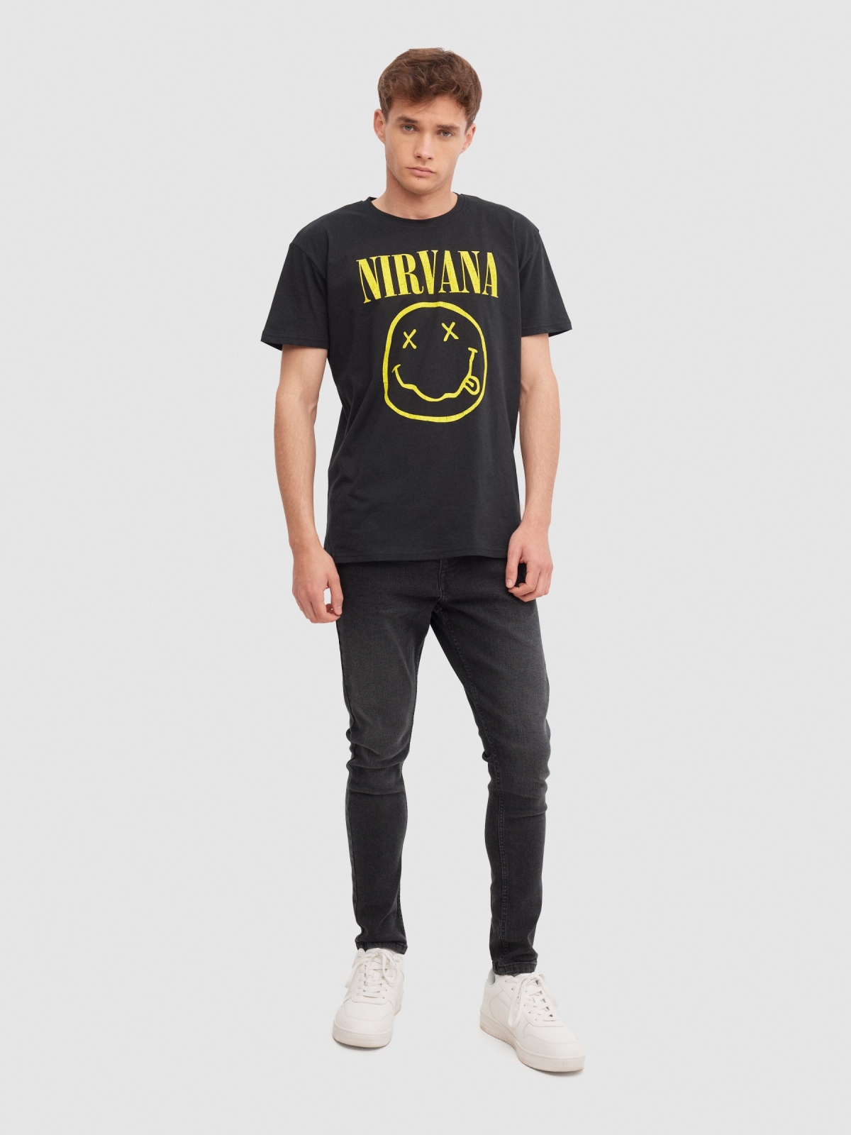 Nirvana T-shirt black front view