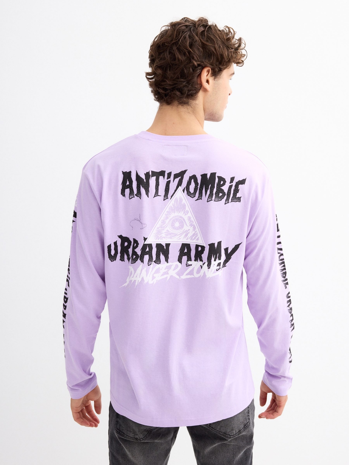 Antizombi T-shirt mauve middle back view