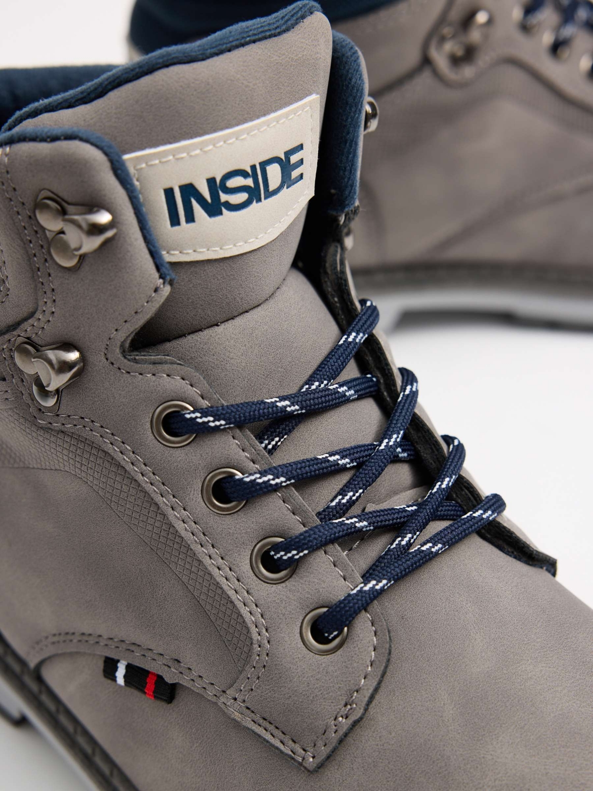 Combined mountain boots grey detail view