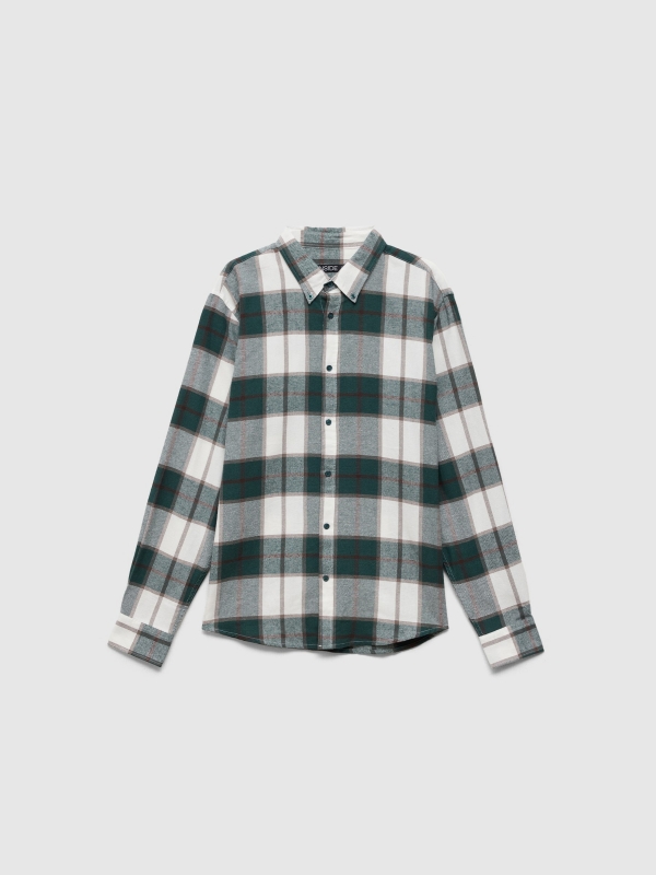 Camisa a cuadros de franela verde