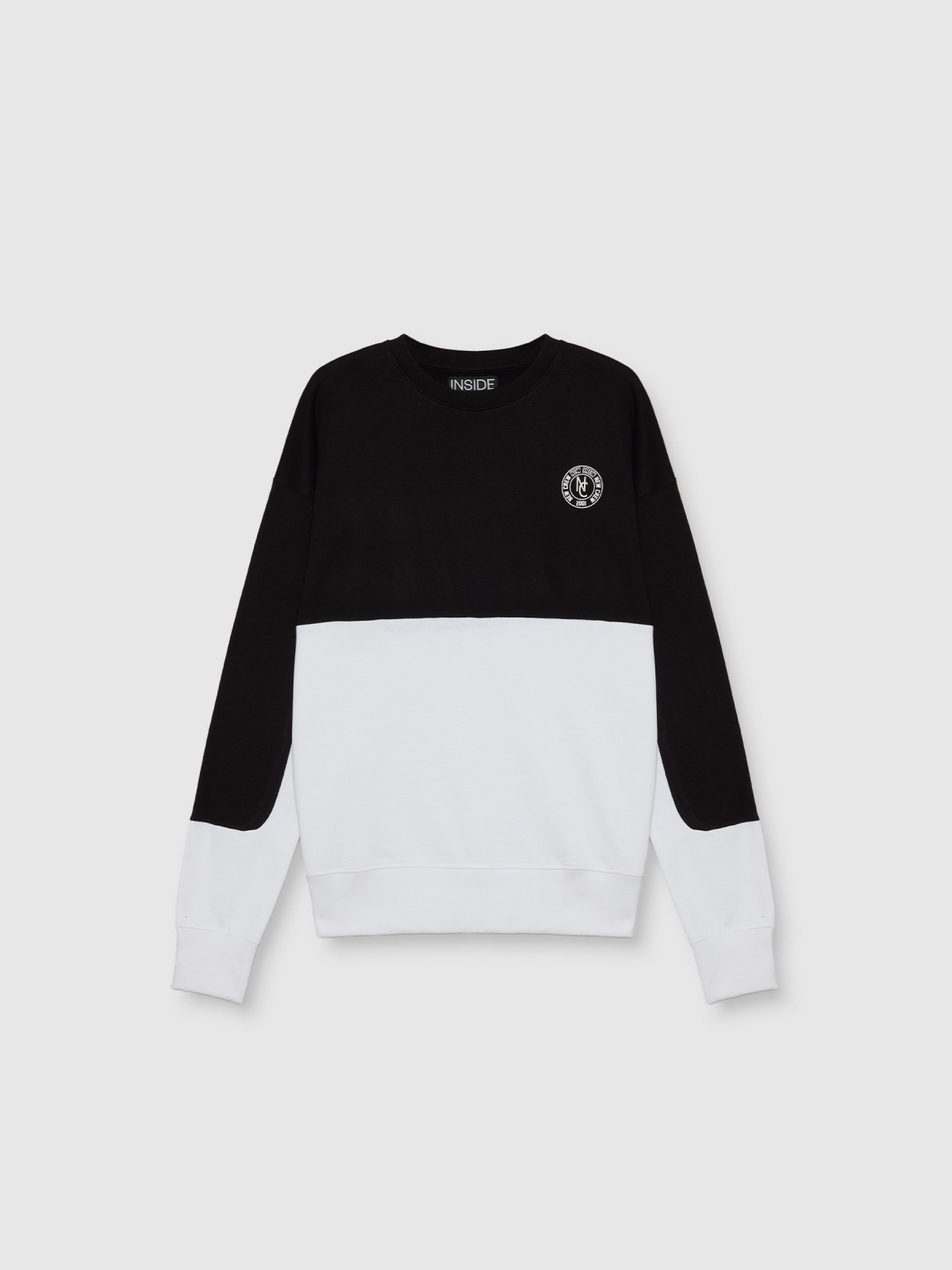  Moletom color block new crew branco vista frontal