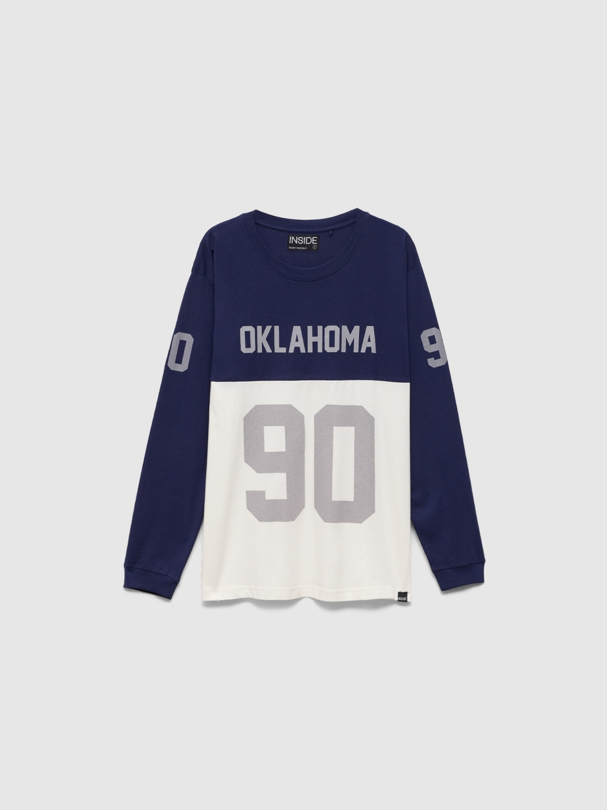  Camiseta universidade Oklahoma 90 azul marinho vista frontal