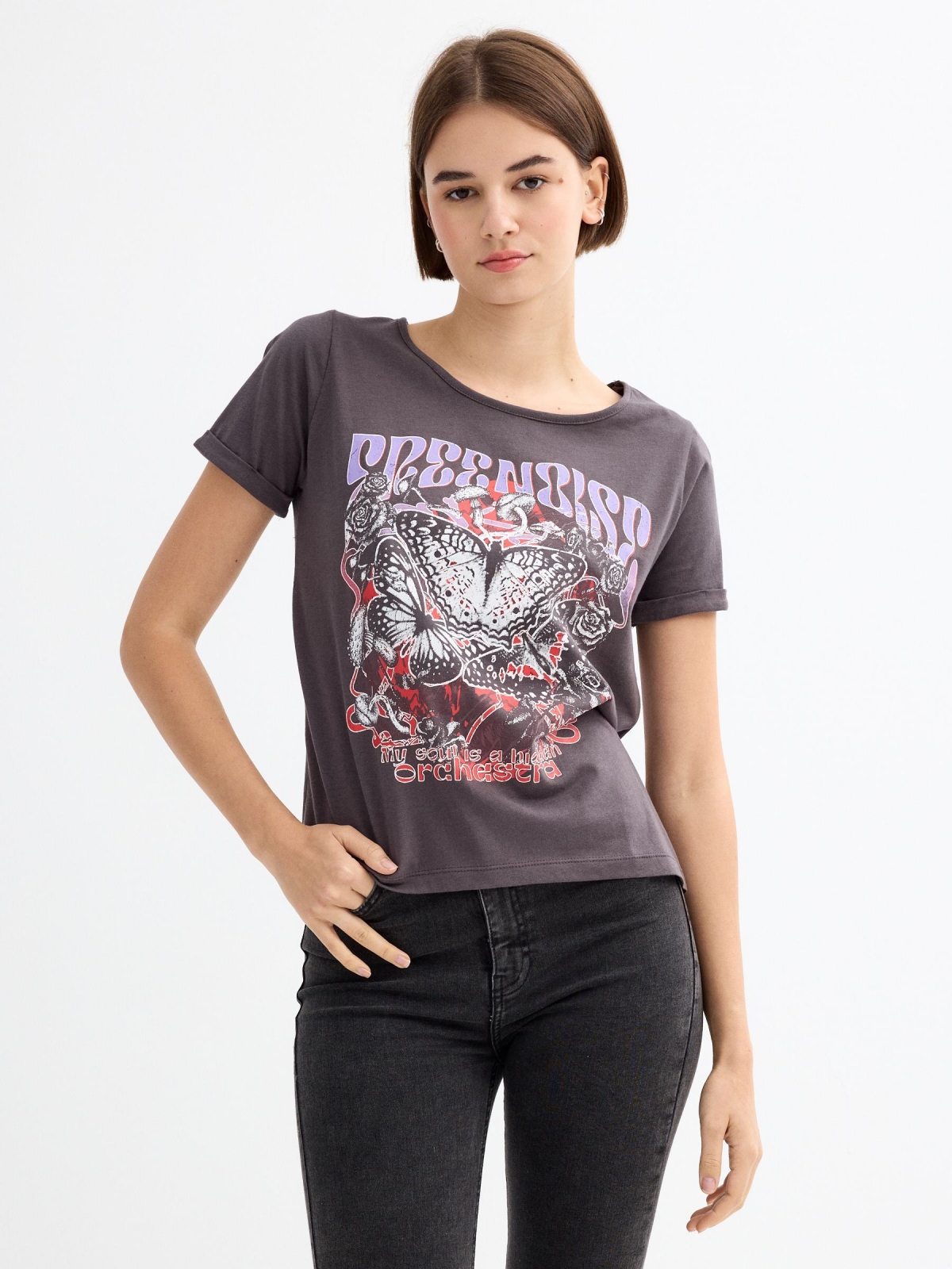 Camiseta de manga curta estampada