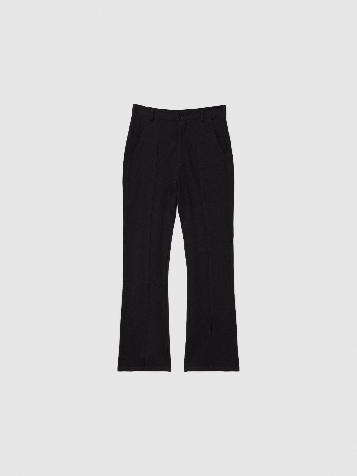 Flared dress pants with opening black detail view