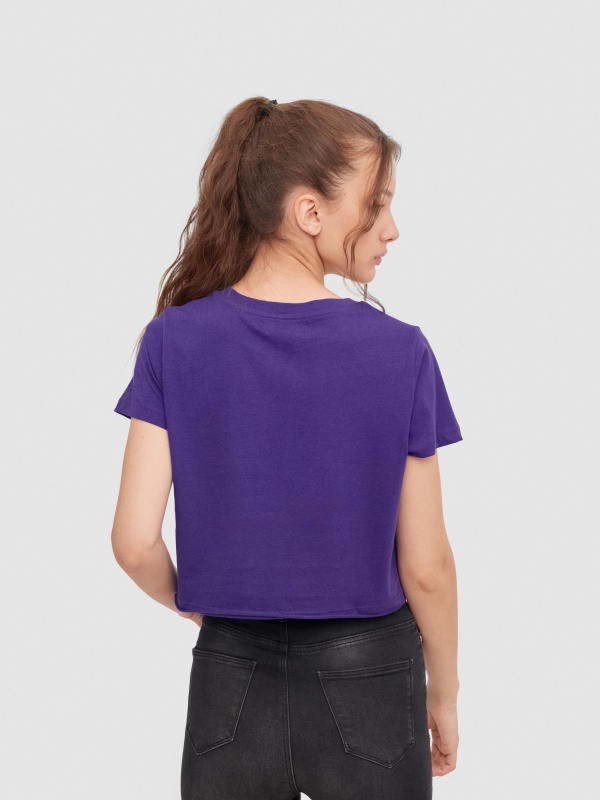 Happiness crop top violet middle back view